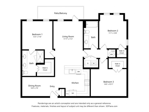 a floor plan of a residence with an open floor plan